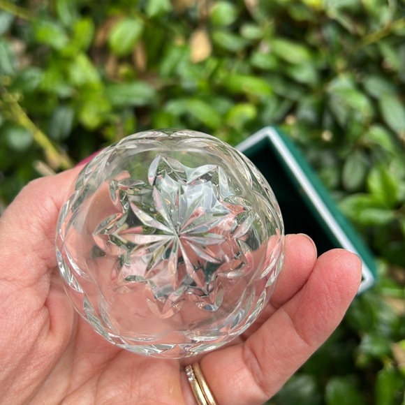 Vintage Christmas Cut Glass Sphere Ornament Czech Republic Hand Made - Picture 3 of 5